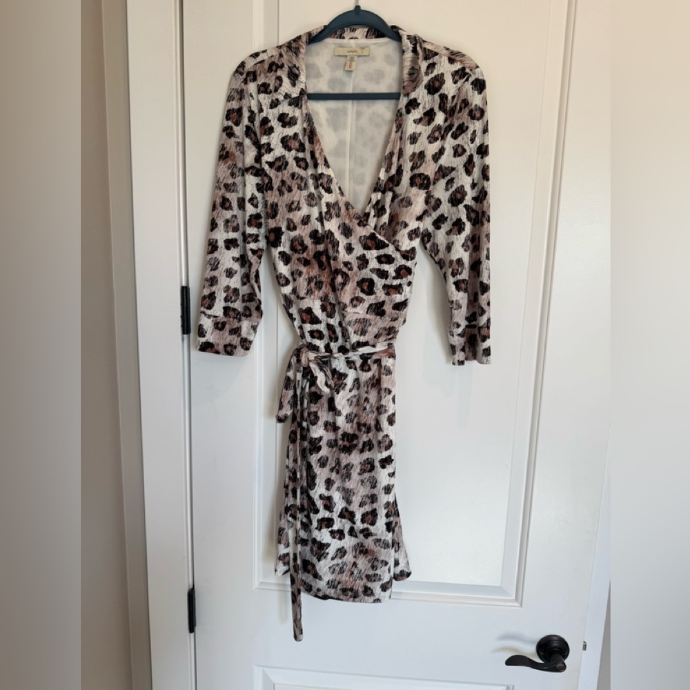 Lark & Ro Leopard Print Wrap Dress
